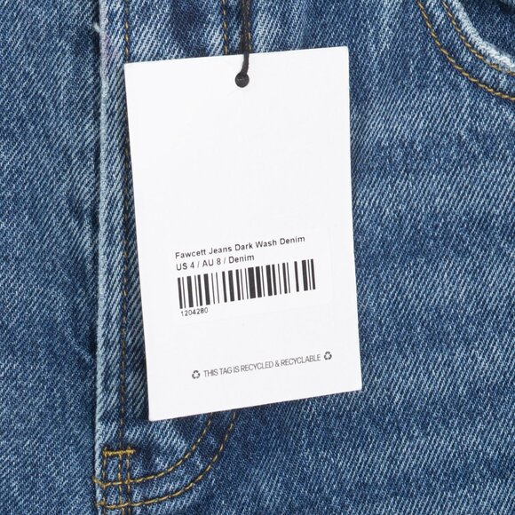 NWT Princess Polly Fawcett Jeans – Dark Wash Blue Denim Women’s Size 4 - Picture 10 of 10